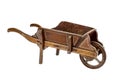 Old wooden hand wheel barrow painted and hand made