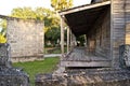 Old wooden home and broken wall Royalty Free Stock Photo