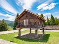 Old wooden Horreo, typical rural construction in Spain.