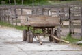 Old wooden horse cart on a country road Royalty Free Stock Photo