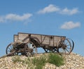 Old wooden horse-drawn farm wagon.