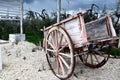 Old wooden horse drawn  wheel cart Royalty Free Stock Photo