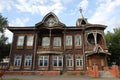 Old wooden house ,Barnaul, Altai region,Russia, Royalty Free Stock Photo