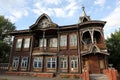 Old wooden house ,Barnaul, Russia, Royalty Free Stock Photo