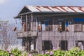 The old wooden house of Burmese Royalty Free Stock Photo