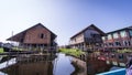 The old wooden house of Burmese Royalty Free Stock Photo