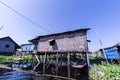 The old wooden house of Burmese Royalty Free Stock Photo