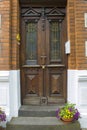 Old wooden house door in German small town, Geldern Royalty Free Stock Photo