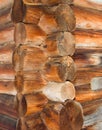 Old wooden house .Log cabin background