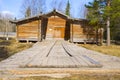 Old wooden house in Malye Karely (Little Karely) near Arkhangelsk, north of Russia. Royalty Free Stock Photo