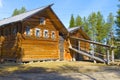 Old wooden house in Malye Karely (Little Karely) near Arkhangelsk, north of Russia.