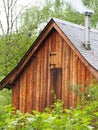 Old wooden house on mountain forest Royalty Free Stock Photo