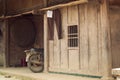 Old wooden house of poor people at countryside in Asia, simply