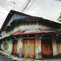 Old wooden house in town