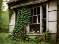 old wooden house with a window, Ai Generated Royalty Free Stock Photo