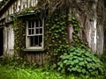 old wooden house with a window, Ai Generated Royalty Free Stock Photo