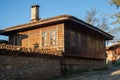 Old wooden house in Zheravna (Jeravna). The village is an architectural reserve of Bulgarian National Revival period (18th and Royalty Free Stock Photo