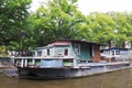 Old wooden houseboat - Amsterdam - Netherlands