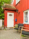 Damstredet, residential area of Oslo with old wooden houses. Landmark of Oslo, Norway capital Royalty Free Stock Photo