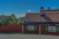 Old wooden houses in Stockholm. Sodermalm district. Sweden.