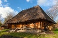 Old wooden houses with thatched roof Royalty Free Stock Photo