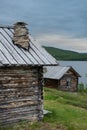 A old wooden houses in Utsjoki, Lappland,Finland