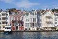 Old wooden houses at the waterfront of the Bosphorus called Yali, Istanbul, Turkey Royalty Free Stock Photo