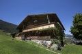 Old wooden hut cabin in mountain alps Royalty Free Stock Photo