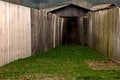 Old wooden hut and fence Royalty Free Stock Photo