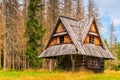 old wooden hut near the forest Royalty Free Stock Photo