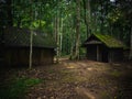 Old Wooden hut in rain forest in dramatic style. Royalty Free Stock Photo