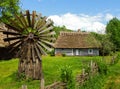 Old wooden hut in Sanok open air museum Royalty Free Stock Photo