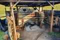 an old wooden hut at the sheepfold Royalty Free Stock Photo