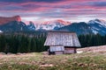 Old wooden hut in spring High Tatras Royalty Free Stock Photo