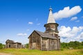 Old wooden Ilyinskaya church in the village of Samino Saminsky Pogost, Russia