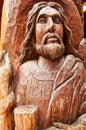 Old wooden jesus sculpture Royalty Free Stock Photo