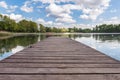 Old wooden jetty at a lake Royalty Free Stock Photo