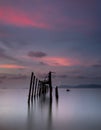 Old wooden jetty pier at Fisherman`s Village, Bophut, Koh Samui, Thailand Royalty Free Stock Photo