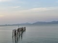 Old wooden jetty pier at Fisherman`s Village, Bophut, Koh Samui, Thailand Royalty Free Stock Photo