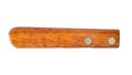 Old wooden knife handle on white background. Royalty Free Stock Photo