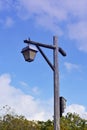 Old Wooden Lightpole and Fixture Royalty Free Stock Photo