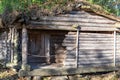 Old wooden log-crib dwelling of the ancient tribe of Latgallians