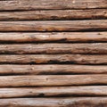 Old wooden logs background. Weathered wooden wall in brown color. Royalty Free Stock Photo