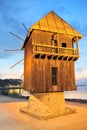 Old wooden mill in nessebar bulgaria