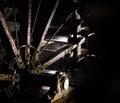 Old mill wheel in night Royalty Free Stock Photo