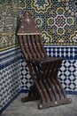 An old wooden Moroccan chair.