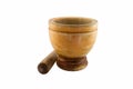 Old wooden mortar and pestle Royalty Free Stock Photo