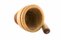 Old wooden mortar and pestle Royalty Free Stock Photo