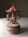 Old wooden horse carousel music box