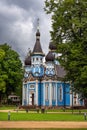 Old wooden orthodox church in downtown of Druskininkai, Lithuania Royalty Free Stock Photo